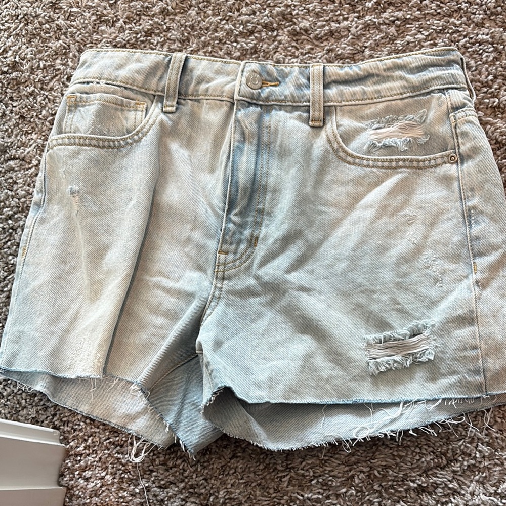 Harper Blue Jean Shorts Distressed Frayed Hem
